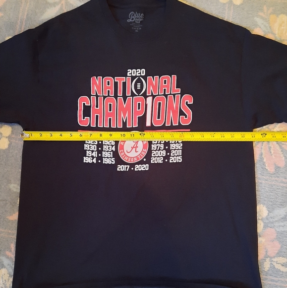 Alabama Crimson Tide 2020 National Champions Tee,Black/Red/White Sz XL - Picture 5 of 6